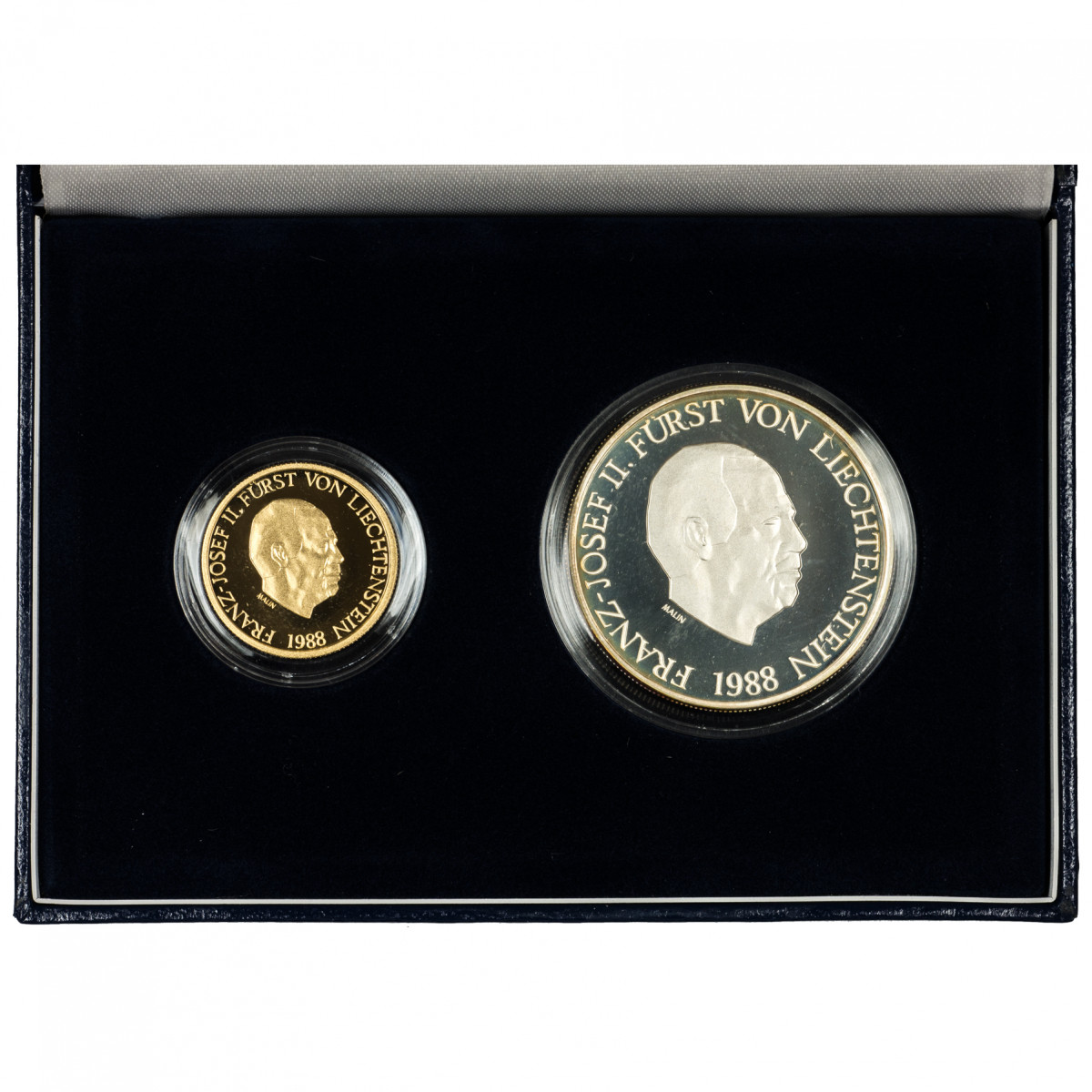 Munzsatz Liechtenstein 50 10 Franken 19 Goldmunzen